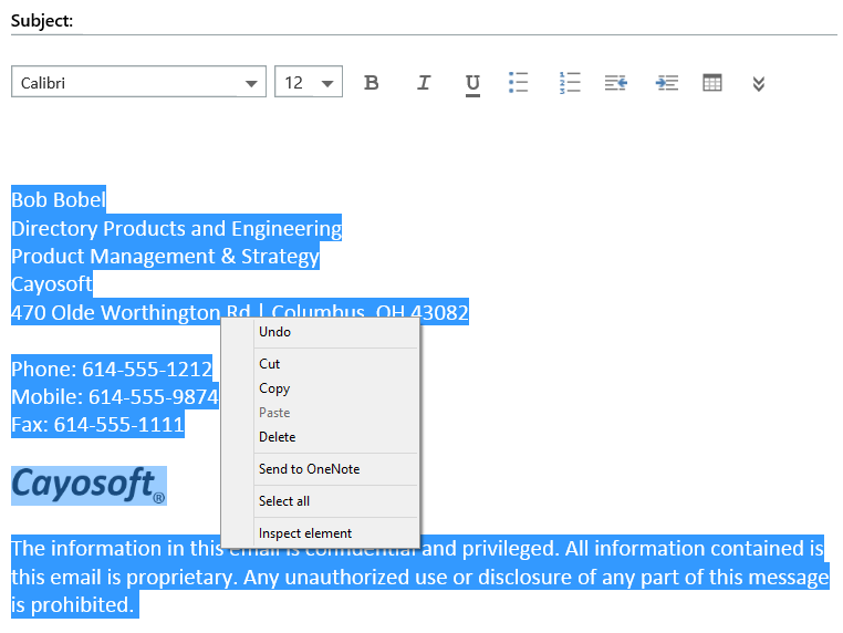 How to Copy the Office 365 Signature to Outlook Client - Cayosoft