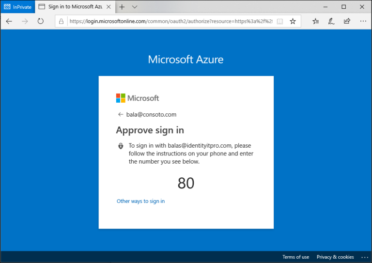 Example of Microsoft Authenticator passwordless authentication. (Source)