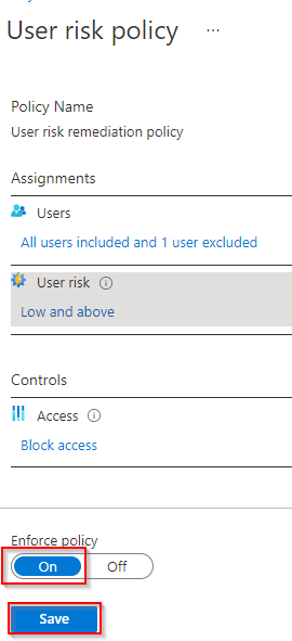 Enabling the user risk policy enforcement (source)