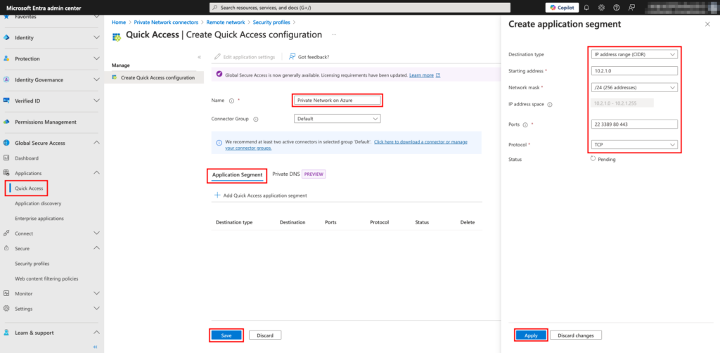 Next, you must add users (or groups) to this Quick Access app. Click the Edit application setting at the top to navigate to the enterprise application properties page. Select Users and groups on the page and then click + Add user/group.