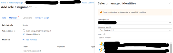 Adding a role assignment for an Azure function-managed identity to access an Azure Storage account