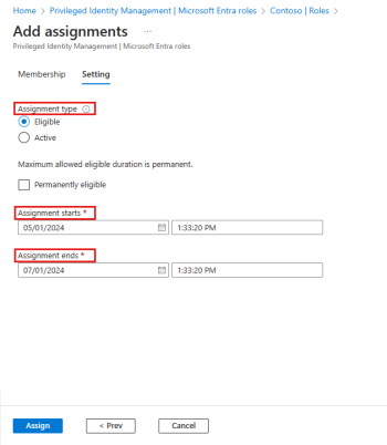 Role assignment in PIM (source)