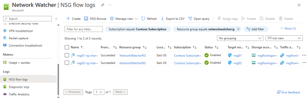 NSG flow logs send IP traffic from network security groups to Azure Storage. (Source)