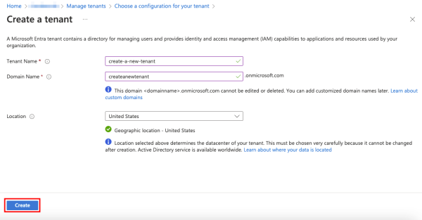 Completing the tenant configuration